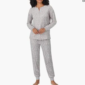 NEW Nautica Womens 2Pc Sleepwear Set XXL Gray Silky Stretch Fleece Pajama